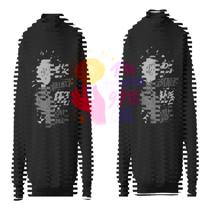 Inspiration And Hard Work Lightbulb Bright Percentage Sweatshirt
