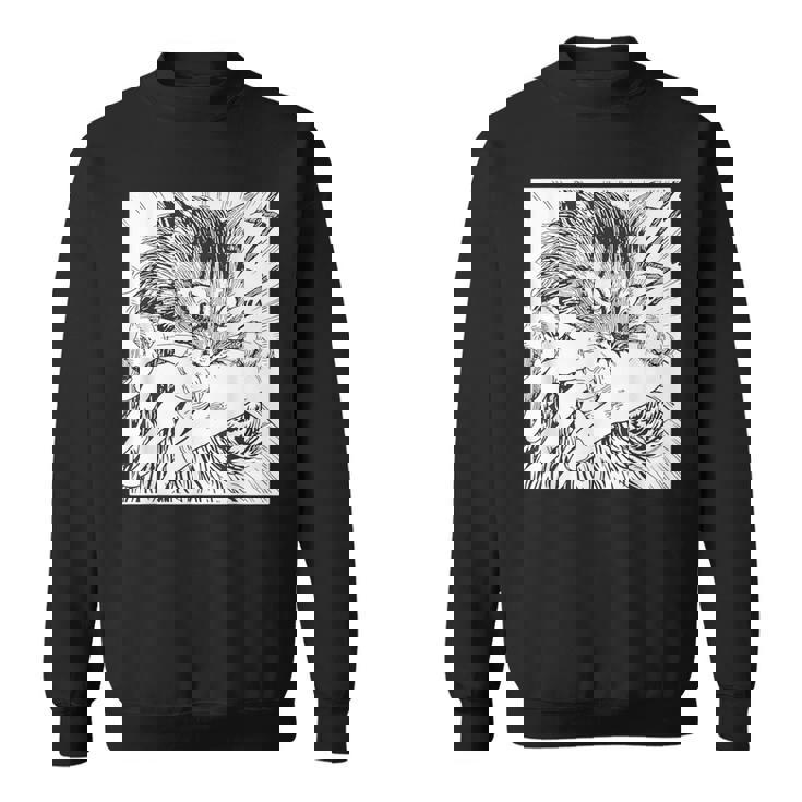 Japanese Horror Anime Cat Bite Crazy Cool Graphic Sweatshirt