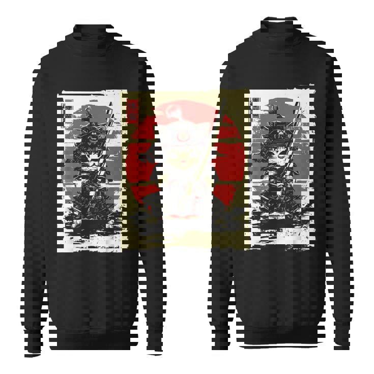 Japanese Samurai Cat Kawaii Ninja Cat Sweatshirt