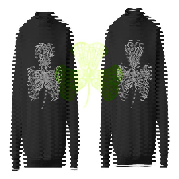 Lacrosse Shamrock Clover St Patricks Day Player Coach Sweatshirt