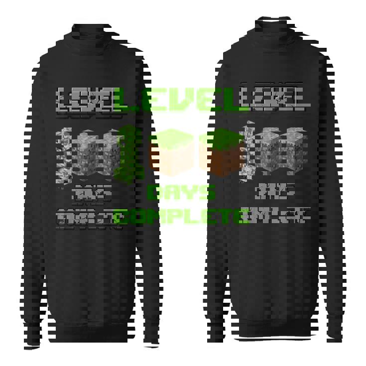 Level 100 Days Complete Gaming Pixel 100Th Days Of School Sweatshirt