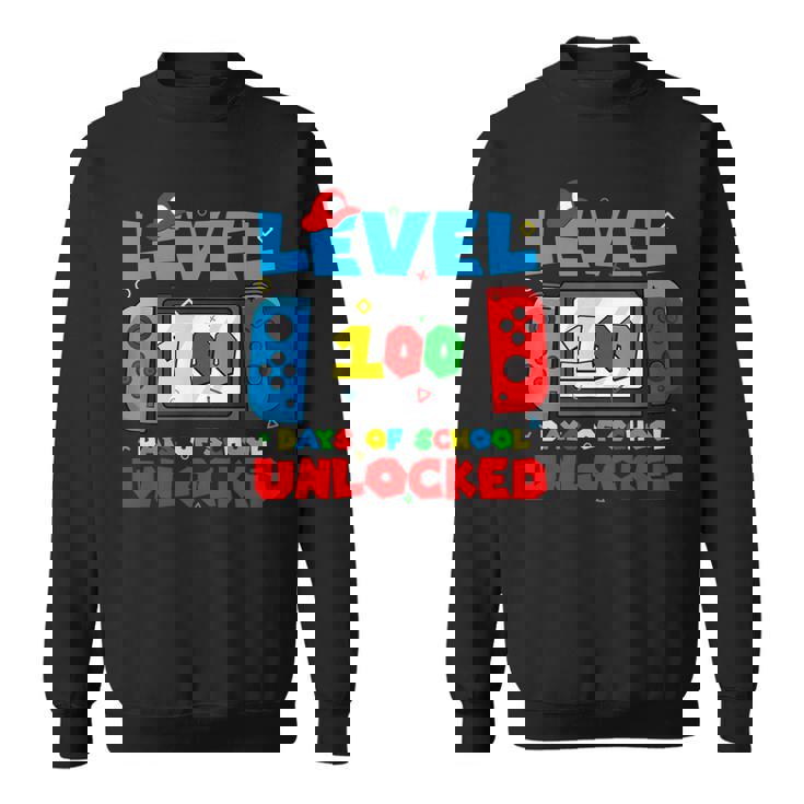 Level 100 Days Of School Boys Unlocked Video Games Gamer Sweatshirt