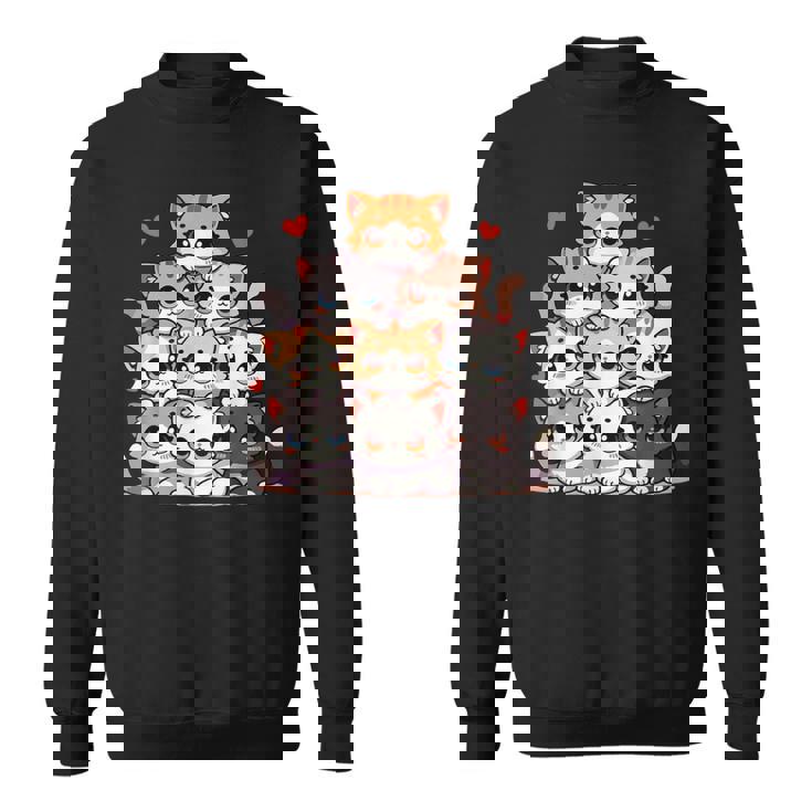 Lindos Gatos Y Gatitos Amantes De Los Gatos Para Niñas Anime Kawaii Gato Camisa de entrenamiento