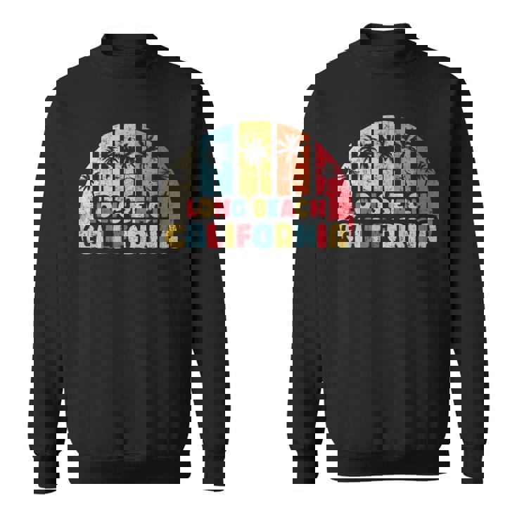 Long Beachintage California Beach Rétro Coucher De Soleil Sweater e
