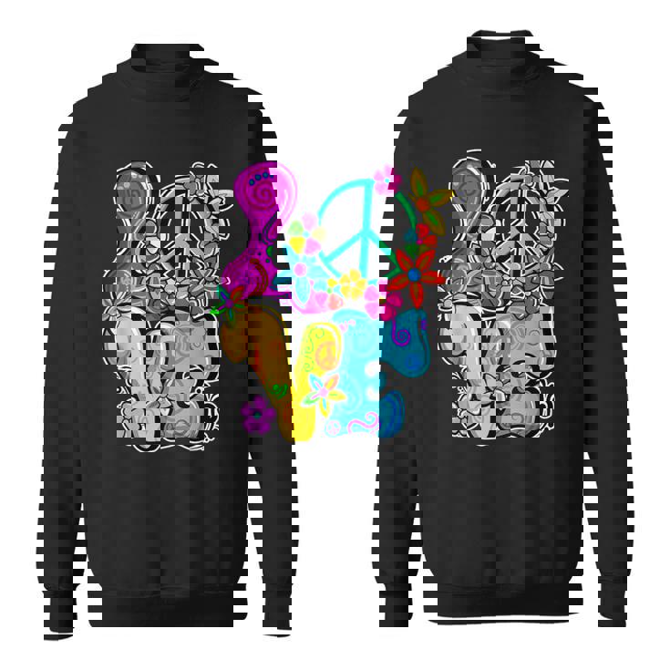 Love Peace Freedom 60S 70S Tie Dyeintage Hippie Costume Sweater e