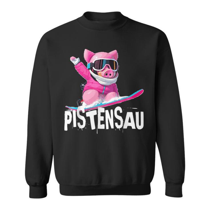 Lustiges Kostüm Apres Skifahren Snowboarden Wild Pisten-Sau Sweatshirt