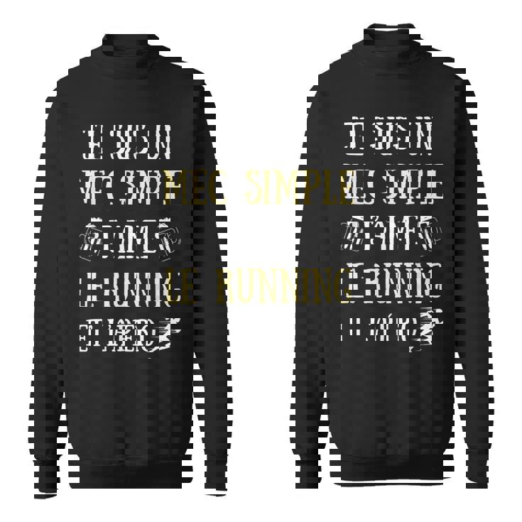 Mec Simple Running Apéro Homme Humour Course À Pied Cadeau Sweater e