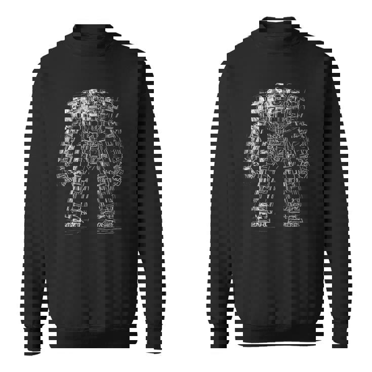 Mech Warrior Sketch Shirt Cool Tech Robot Fighter Sweatshirt