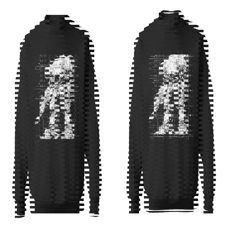 Mech Warrior Sketch Shirt Mighty Tech Robot Fighter Premium Sweatshirt
