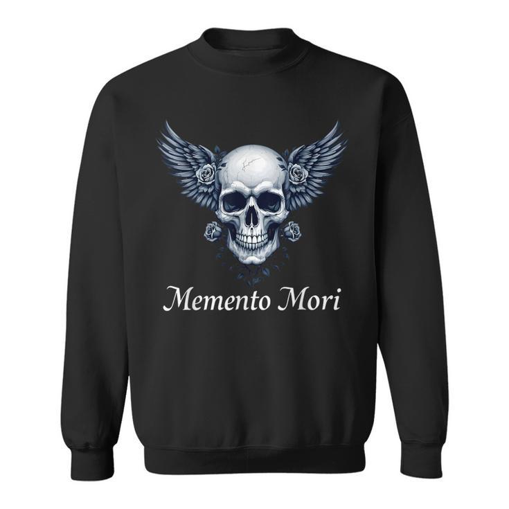 Memento Mori Gothic Skull & Wings Sweatshirt