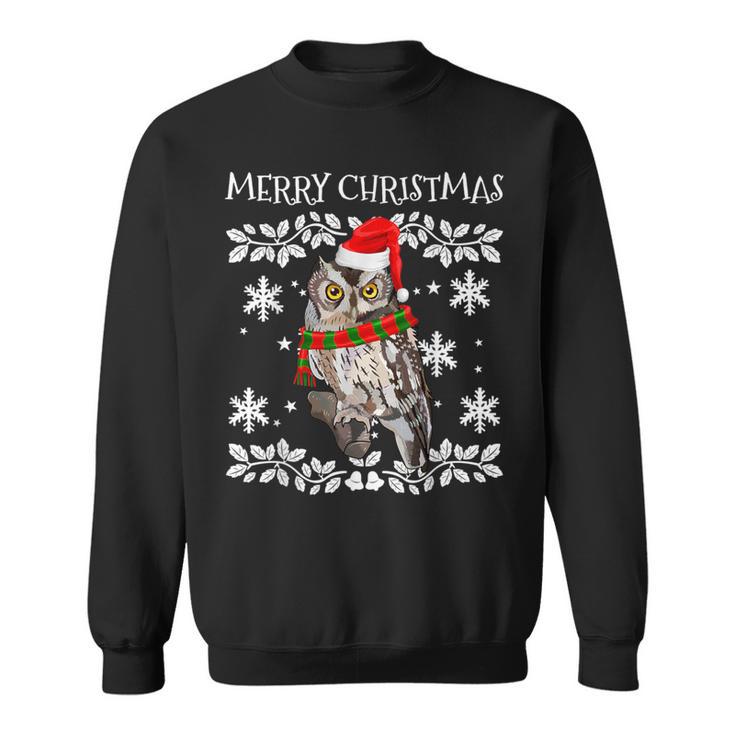Merry Christmas Ornament Whiskered Screech-Owl Ugly Xmas Sweatshirt