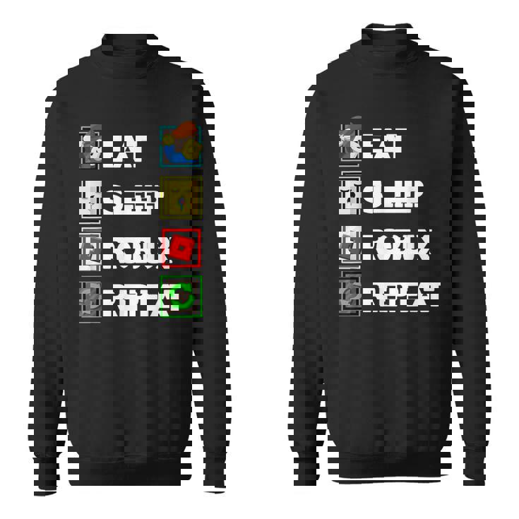 Noob And Professional Gamer Eat Sleep Robux Repeat Sweatshirt