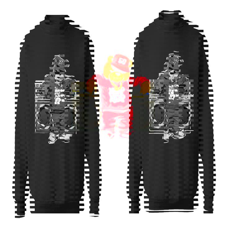 Oso Hip Hop Aniversario Graffiti Boombox De Hip Hop Camisa de entrenamiento