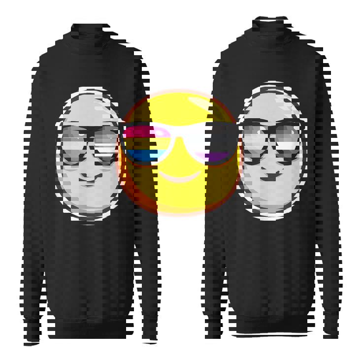 Panromantic Asexual Pride T Shirt Sunglasses Emoticon Sweatshirt