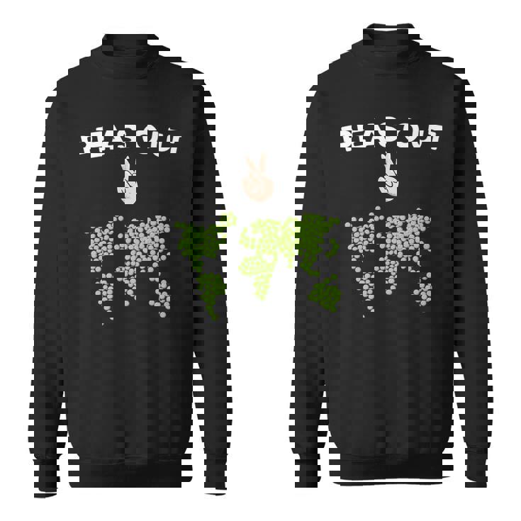 Peas Out Hip World Peace On Earth Pun Achieved World Peas Premium Sweatshirt