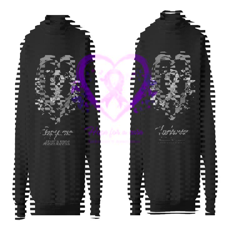 Purple Heart Butterfly Hope For A Cure Alzheimer's Awareness Sweatshirt
