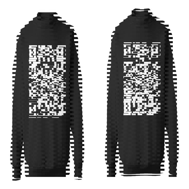 Qr Scan Code Adult Sarcasm Humor F-Ck You Fu Back Print Pull Sweatshirt