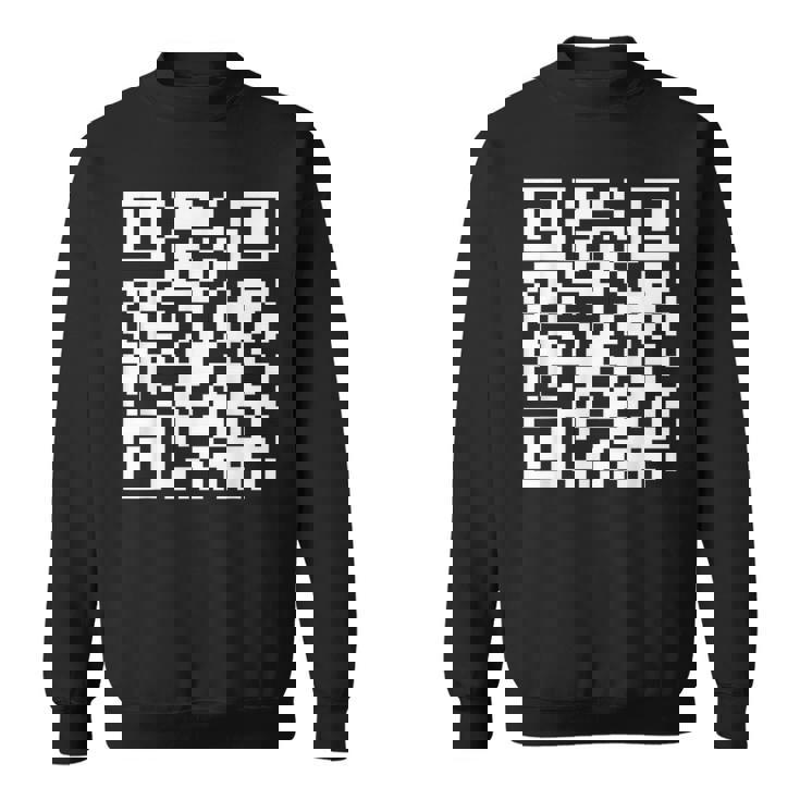 Qr Scan Code Adult Sarcasm Humor FCk You White Sweatshirt