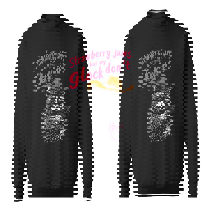 Quirky Raccoon Sweatshirt - Playful Strawberry Jam Theme