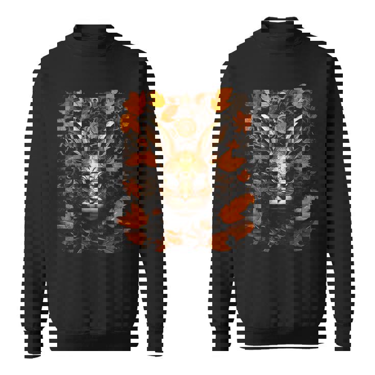 Rabbit Autumn Leaves Animal Art Robot Graphic Hare Sweatshirt
