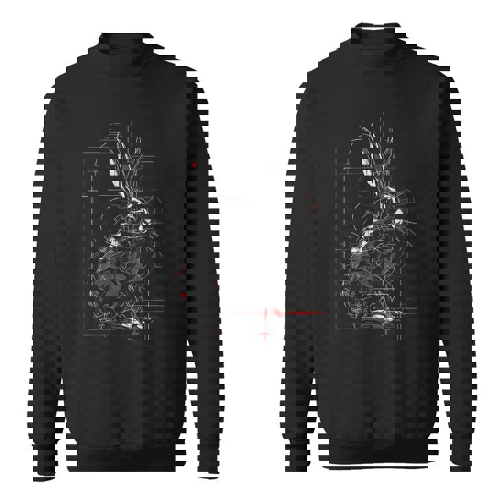 Rabbit Drawing Abstract Animal Art Geometric Graphic Hare Sweatshirt
