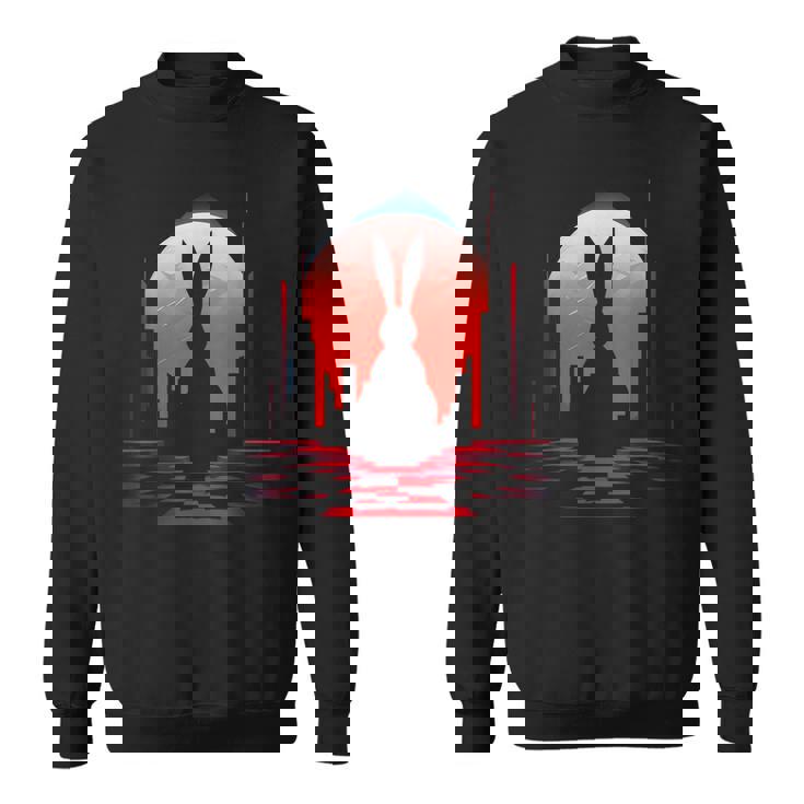 Rabbit Lover Polygon Animal Pixel Art Graphic Hare Sweatshirt