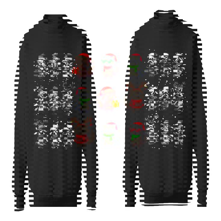 Raccoon Lover Christmas Lights Sweatshirt - Festive Pajama Top