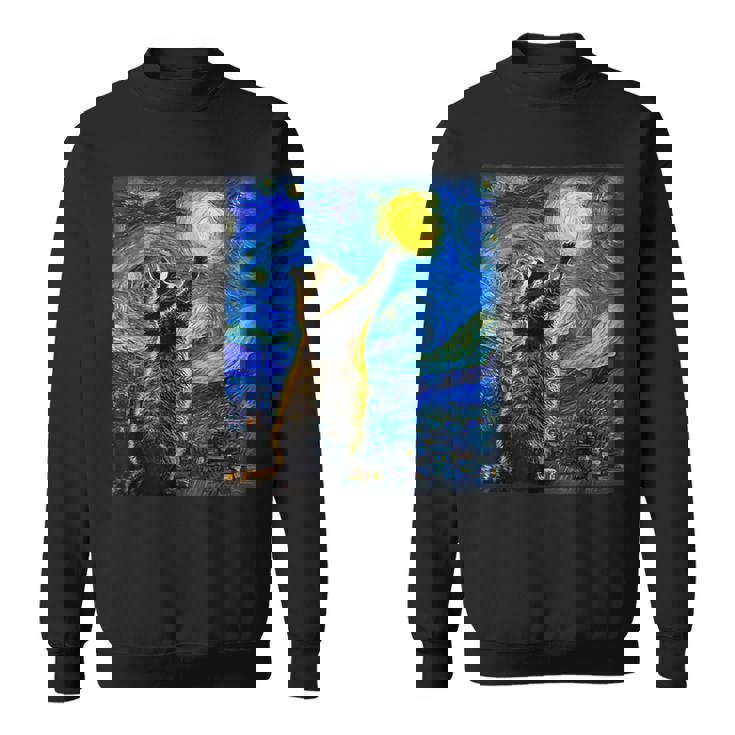 Raccoon Lover Sweatshirt - Starry Night Van Gogh Design