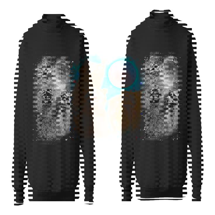 Raccoon Moon Sweatshirt for Men, Women & Kids - Fun Howling Design