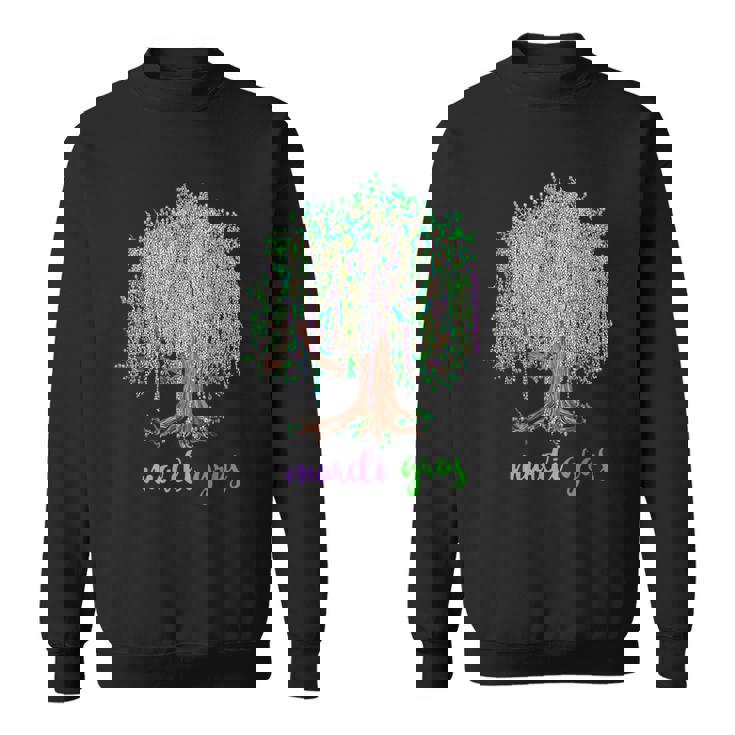 Retro Mardi Gras Beads Tree Mardi Gras Day Sweatshirt