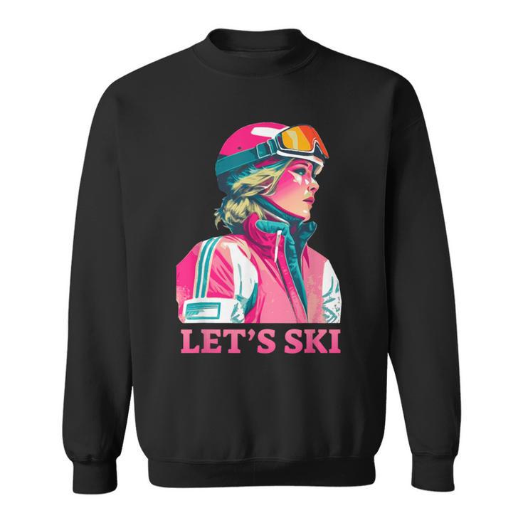 Retrointage Ski 80Er 90Er Jahre Skifahren Outfit Herren Damen Sweatshirt