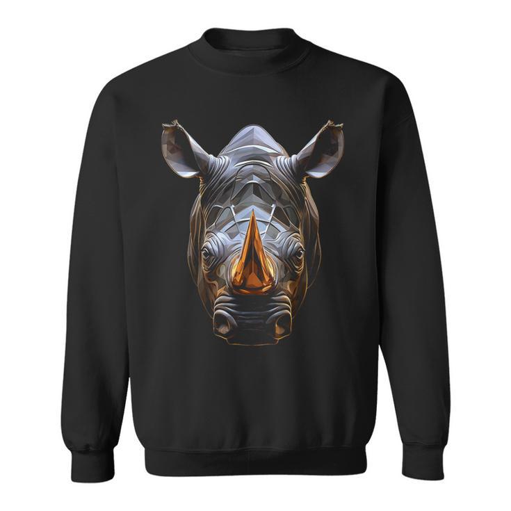 Rhino Polígono Arte Animal Ilustración Gráfico Rinoceronte Camisa de entrenamiento