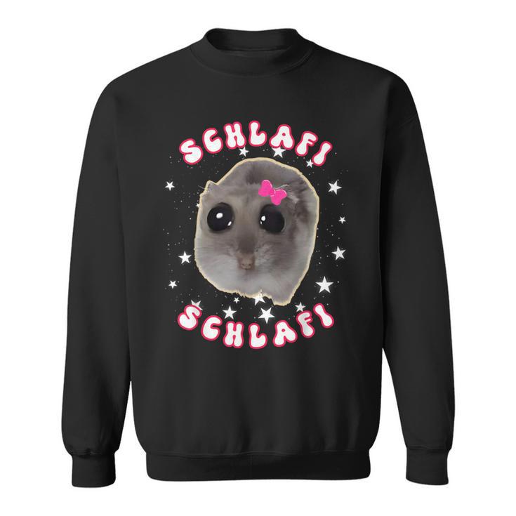 Sad Hamster Schlafi Pyjamas Cute Hamstie Meme Sweatshirt