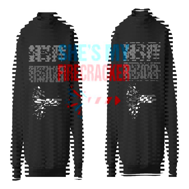 She's My Firecracker 4th Of July Fireworks Matching Couples Sweatshirt
