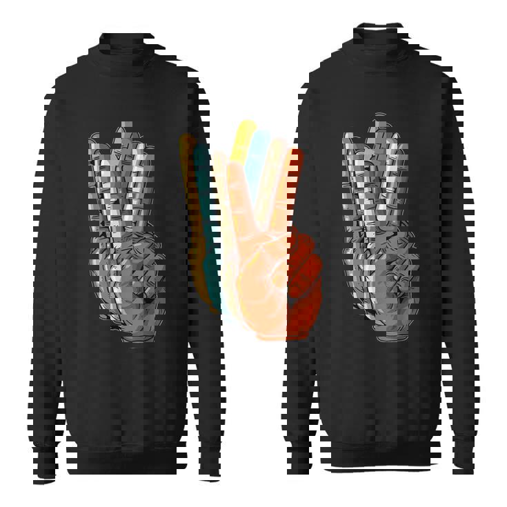 Signo De La Paz Amor Mano Dedo Signo De La Paz Retro Camisa de entrenamiento