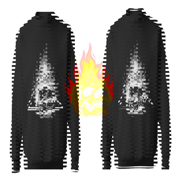 Skull Pyro Burning Skeleton Fire Fireworks Pyrotechnician Sweatshirt