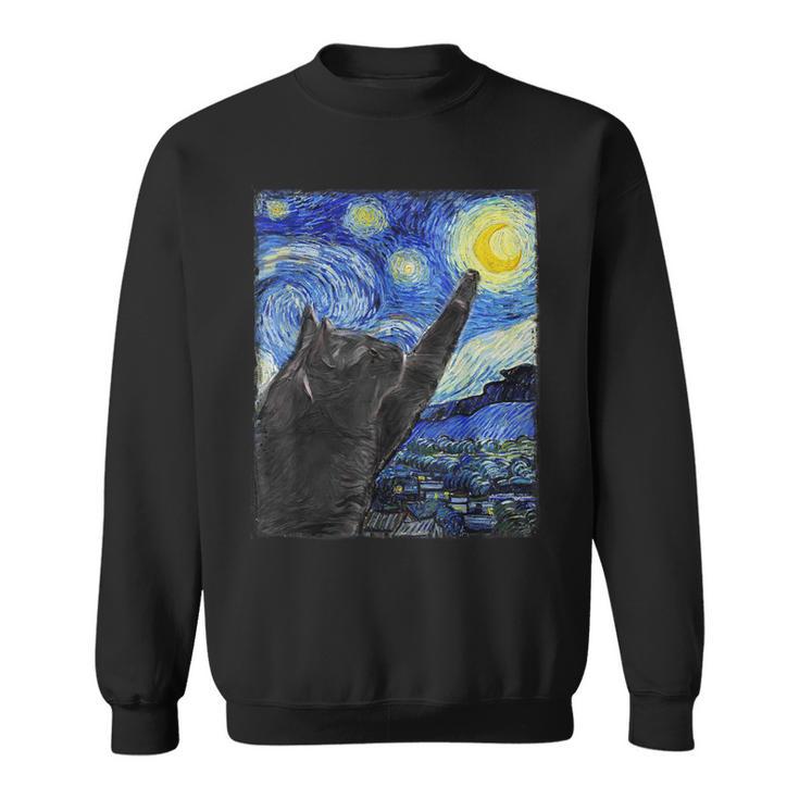 Starry Night Catan Gogh Cat Sweatshirt