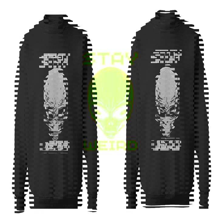 Stay Weird Colorful Alien Head UFO Human Festival Costume Tank Top Sweatshirt