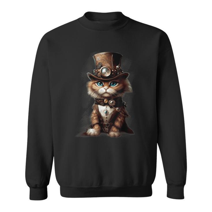 Steam Punk Portrait Cat Kitten Steampunk Sci-Fi Character Sweatshirt