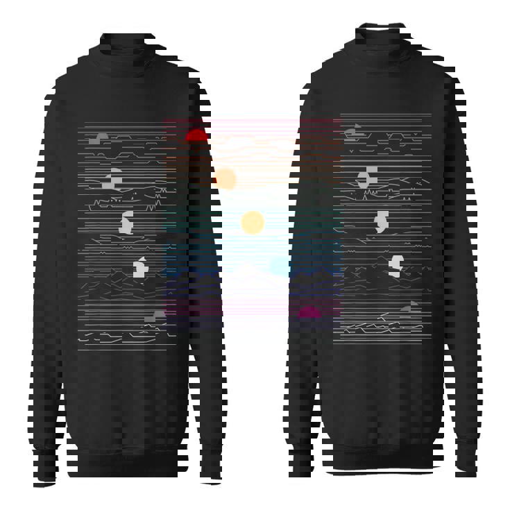 Sunsets Arte De Línea Estilo Retro SintetizadorNew Wave Regalo Camisa de entrenamiento