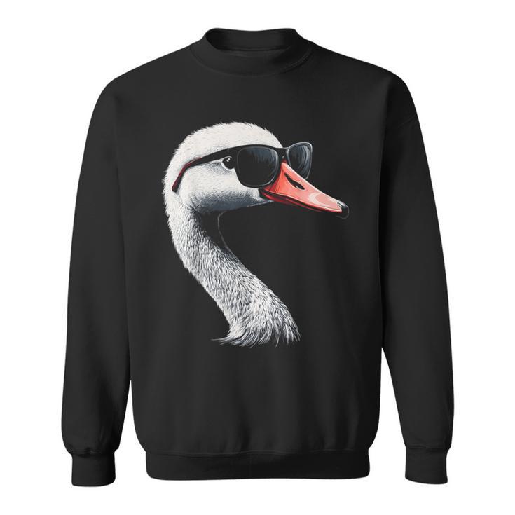 Swan Bird Graphic Animal Illustration Sunglasses Swan Sweatshirt