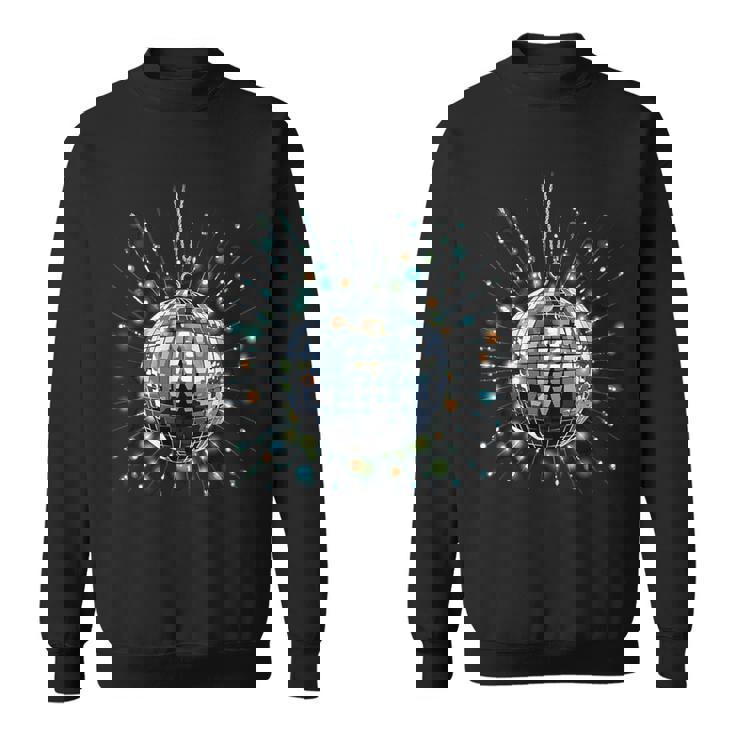 Techno Plattenspieler Und Discoball Outfits Retro Disco Ball Party Schwarz S Disco- Sweatshirt