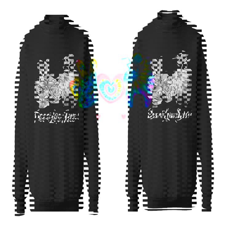 Tie Dye Heart Th Cute Dentist Peace Love Dental Sweatshirt