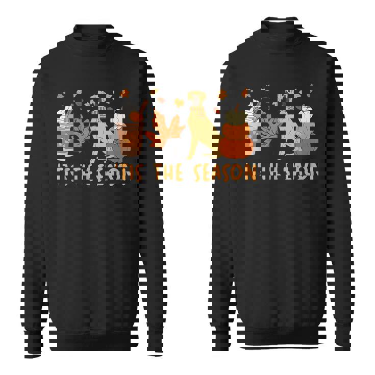 Tis The Season Great Dane Dog Fall Autumn Pumpkin Coffee Sweatshirt