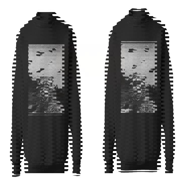 UFO Raccoon Sweatshirt | Unisex | Fun Alien Adventure Design