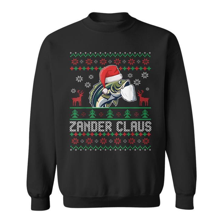 Ugly Christmas Zander Claus Angler Weihnachten Fishing Sports Sweatshirt