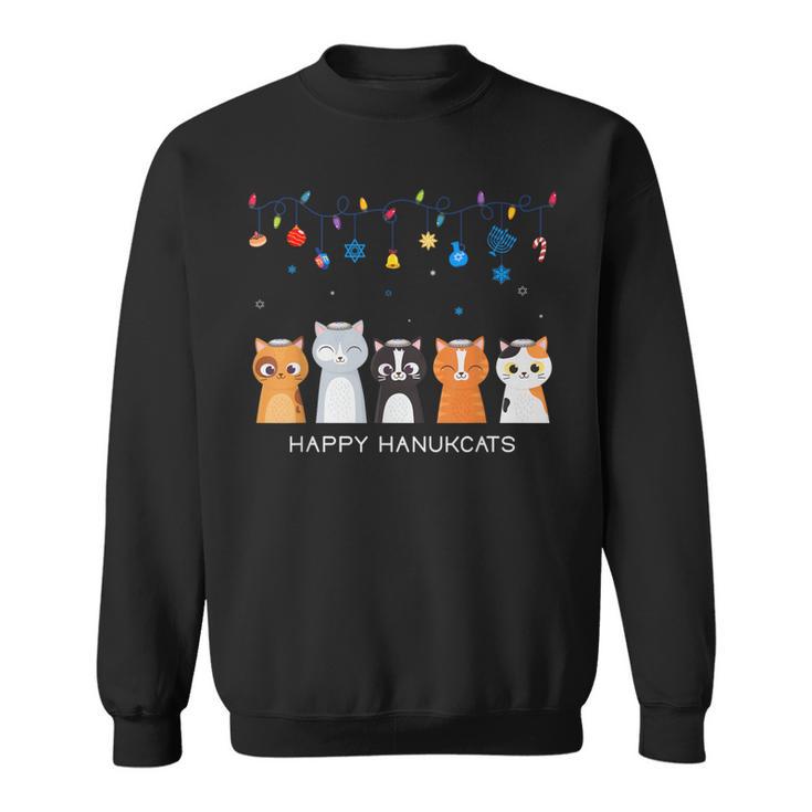 Cute Cat Hanukkah Meowzel Tov Sweatshirt Monsterry