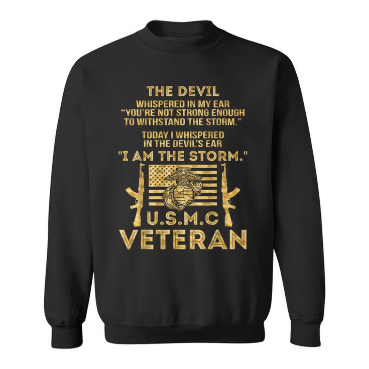 USMCeteran I Am The Storm Gold Foil Effect Sweatshirt