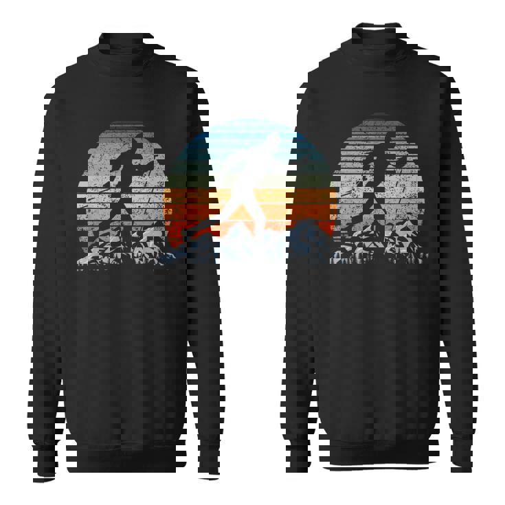 Winter Sports Vintage Sunset Cross-Country Skiing Sweatshirt