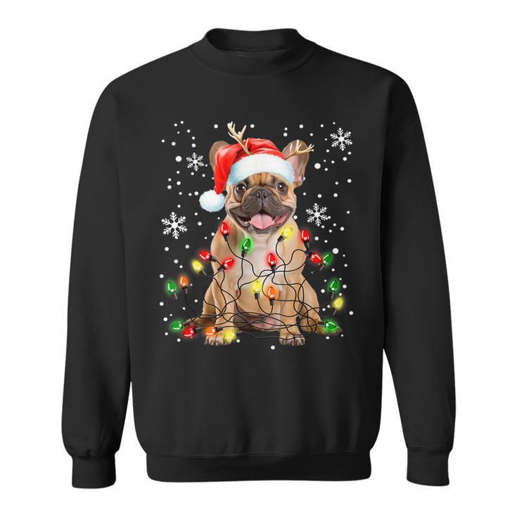 Xmas Lighting Santa French Bulldog Dog Christmas Sweatshirt